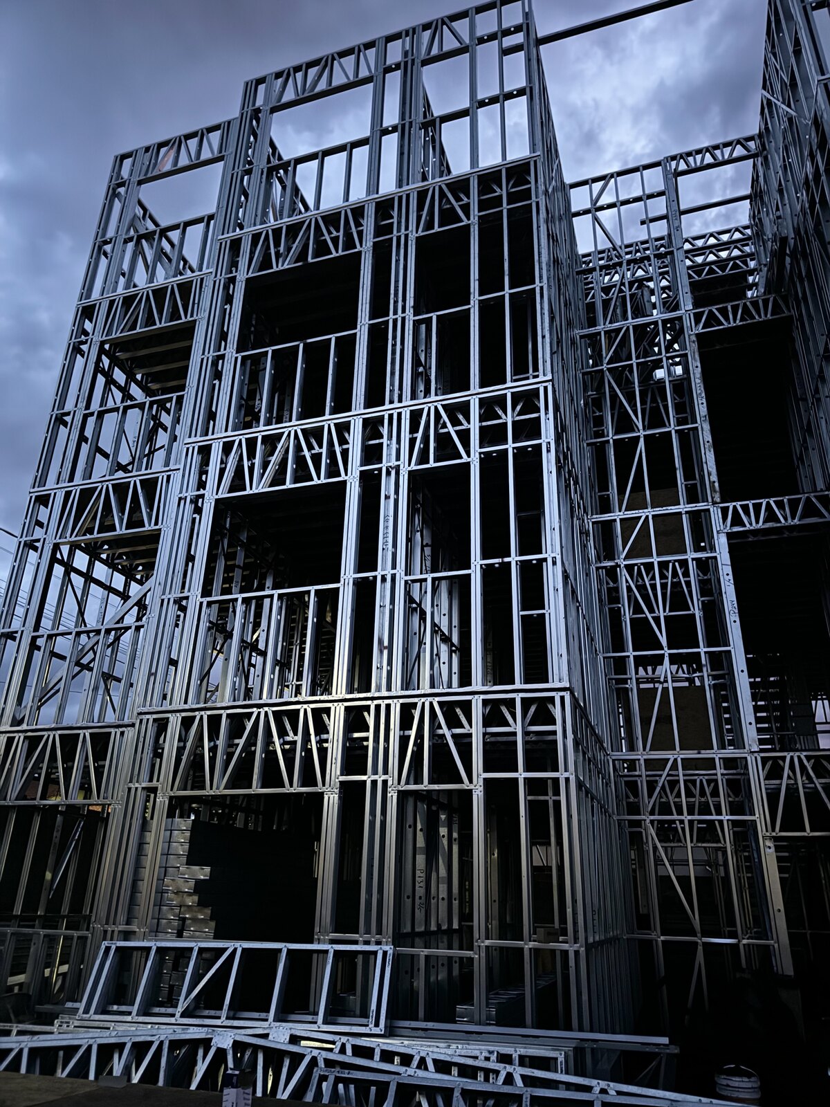 Detalhe de estrutura em aço galvanizado